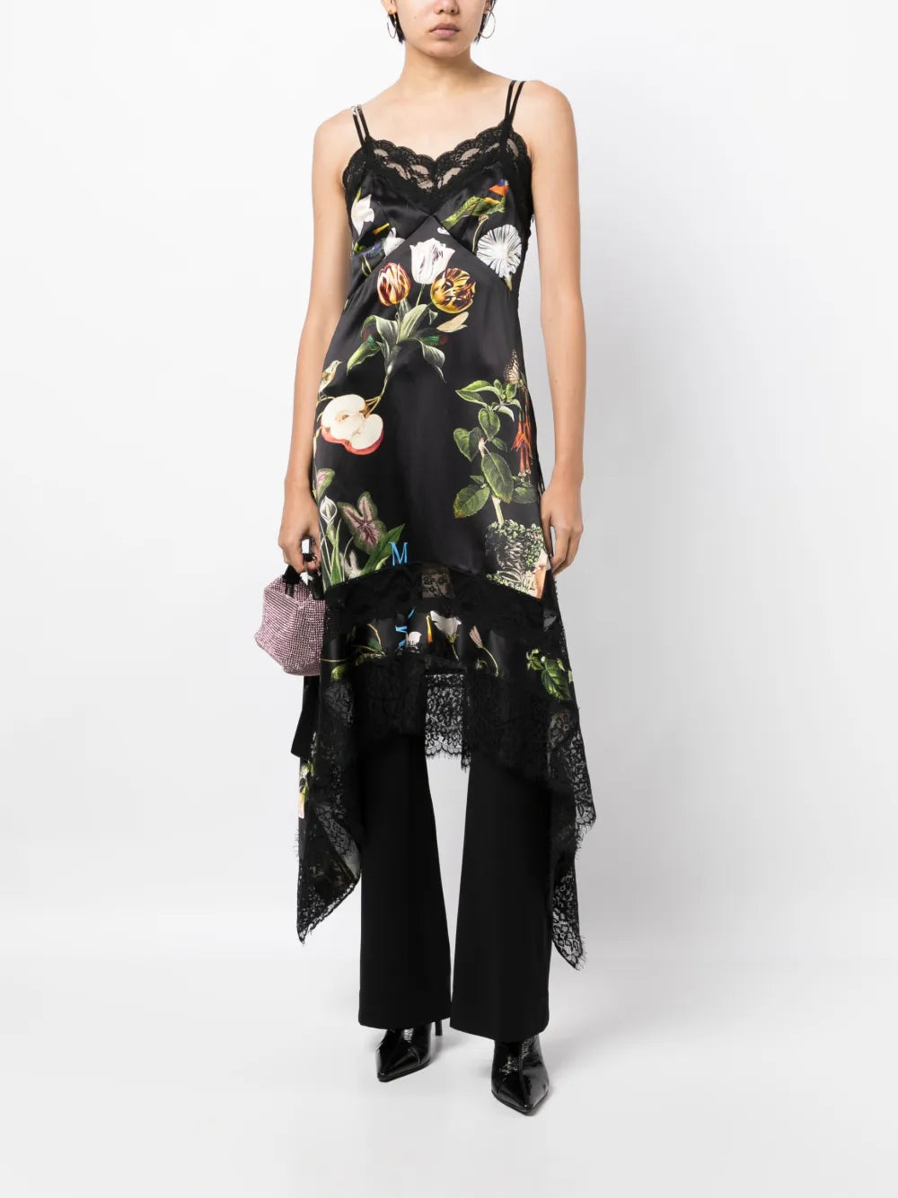 Floral-Print Asymmetric Slip Dress