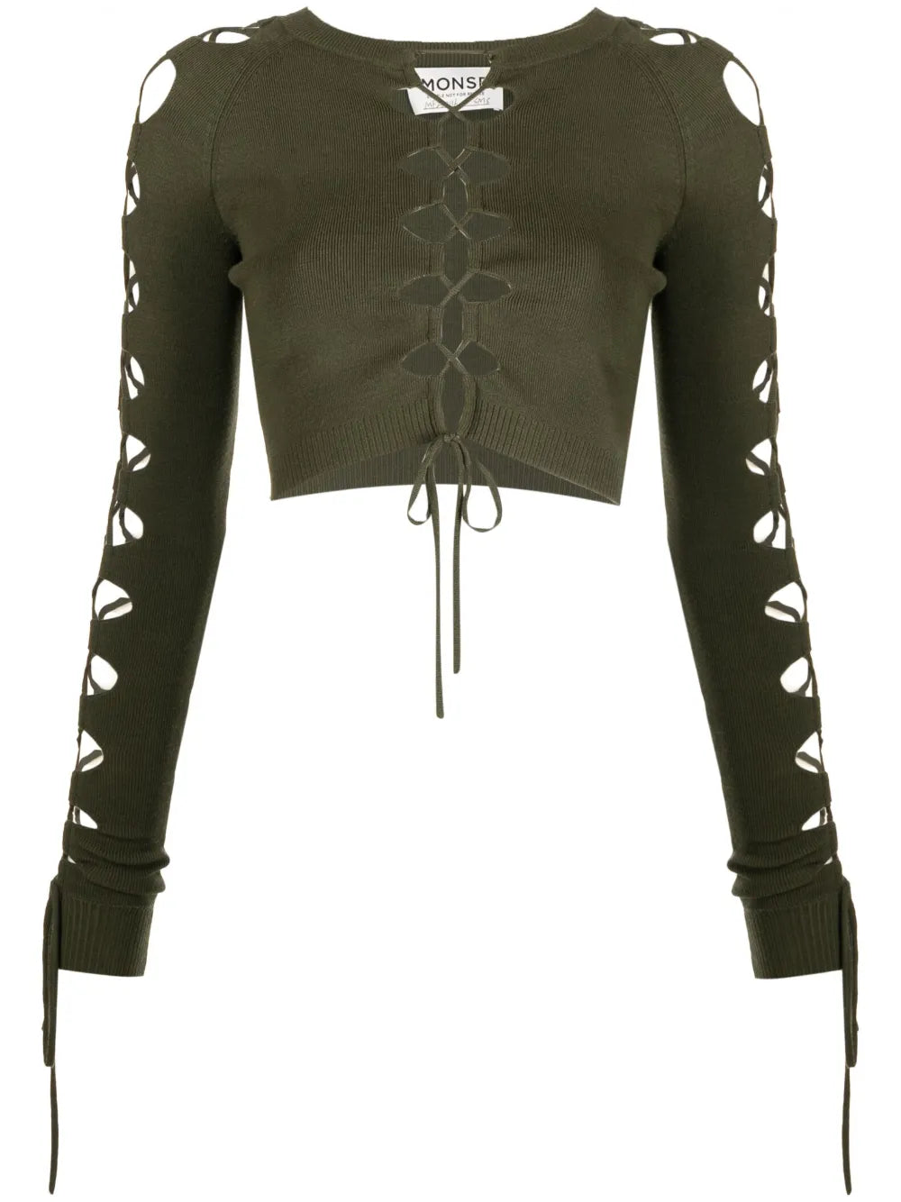 Lace-Up Detail Cropped Jumper