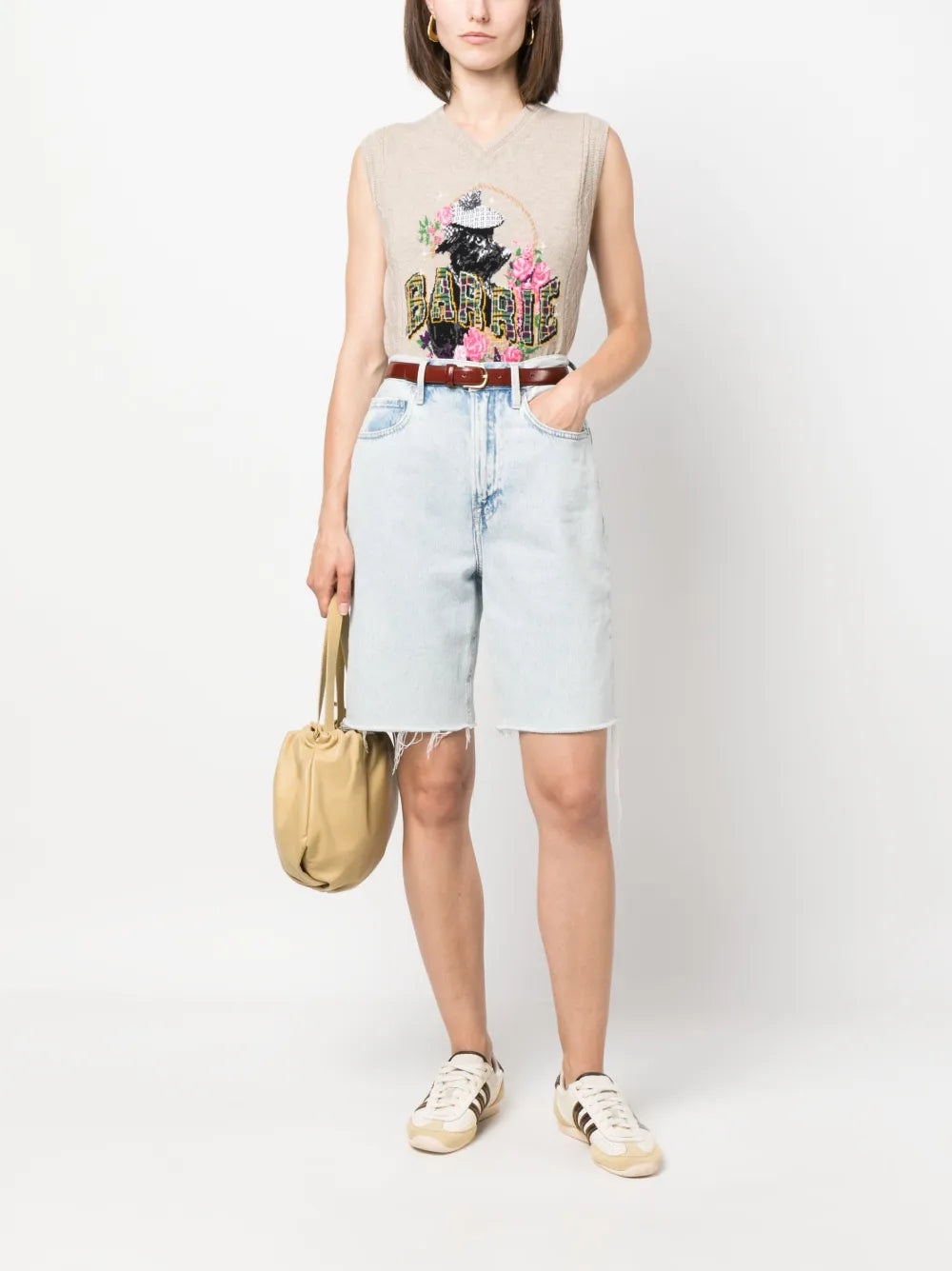 Patterned-Intarsia Cashmere Tank Top