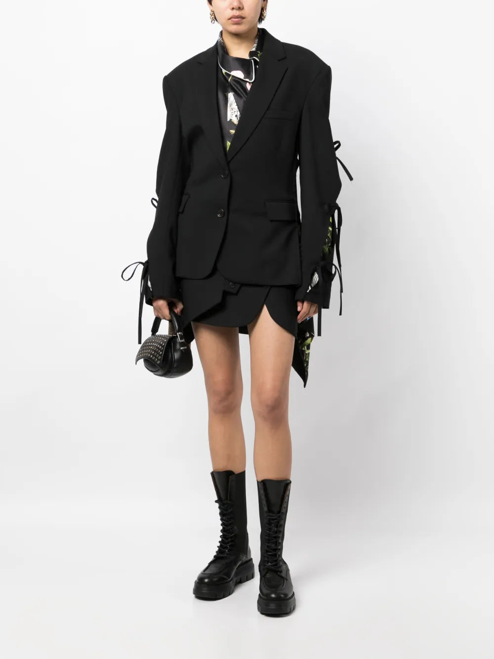 Layered-Effect Single-Breasted Blazer