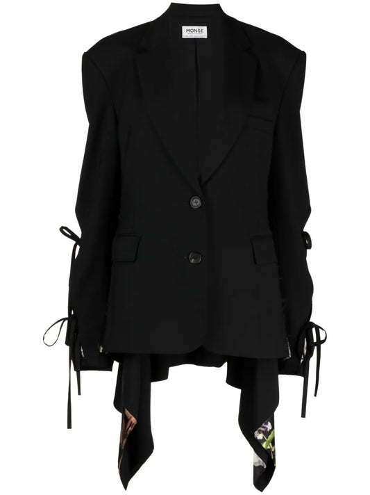 Layered-Effect Single-Breasted Blazer