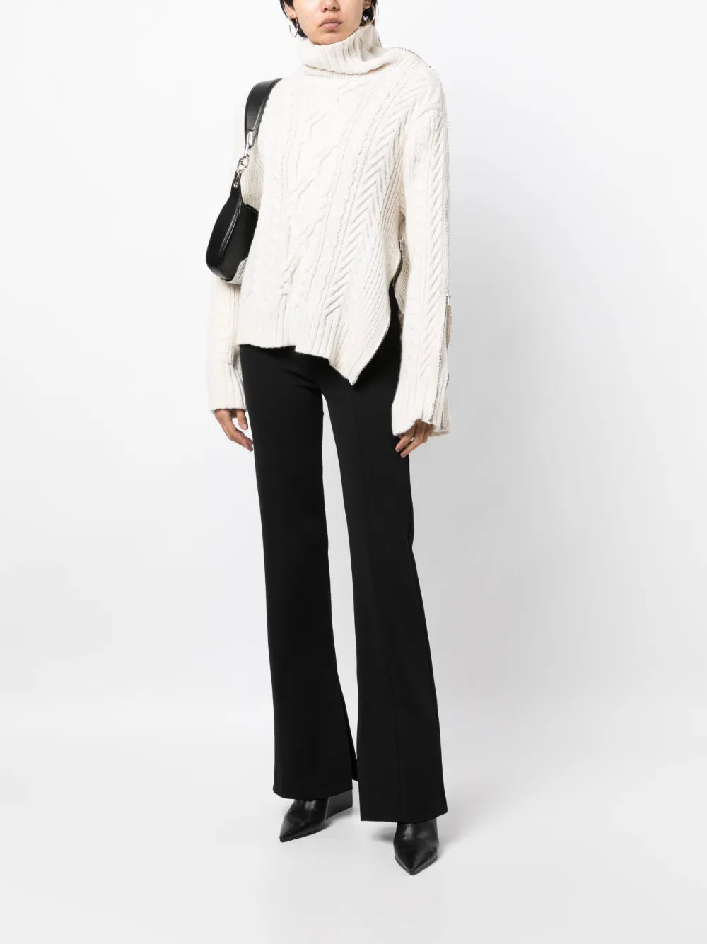 Cable-Knit Zip-Detail Jumper
