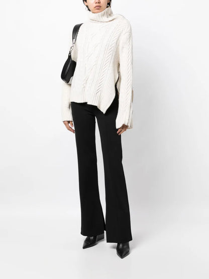 Cable-Knit Zip-Detail Jumper