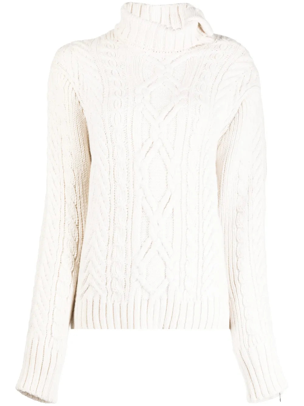 Cable-Knit Zip-Detail Jumper