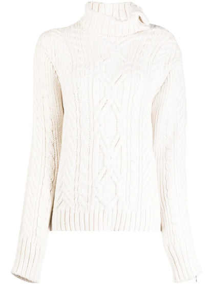 Cable-Knit Zip-Detail Jumper
