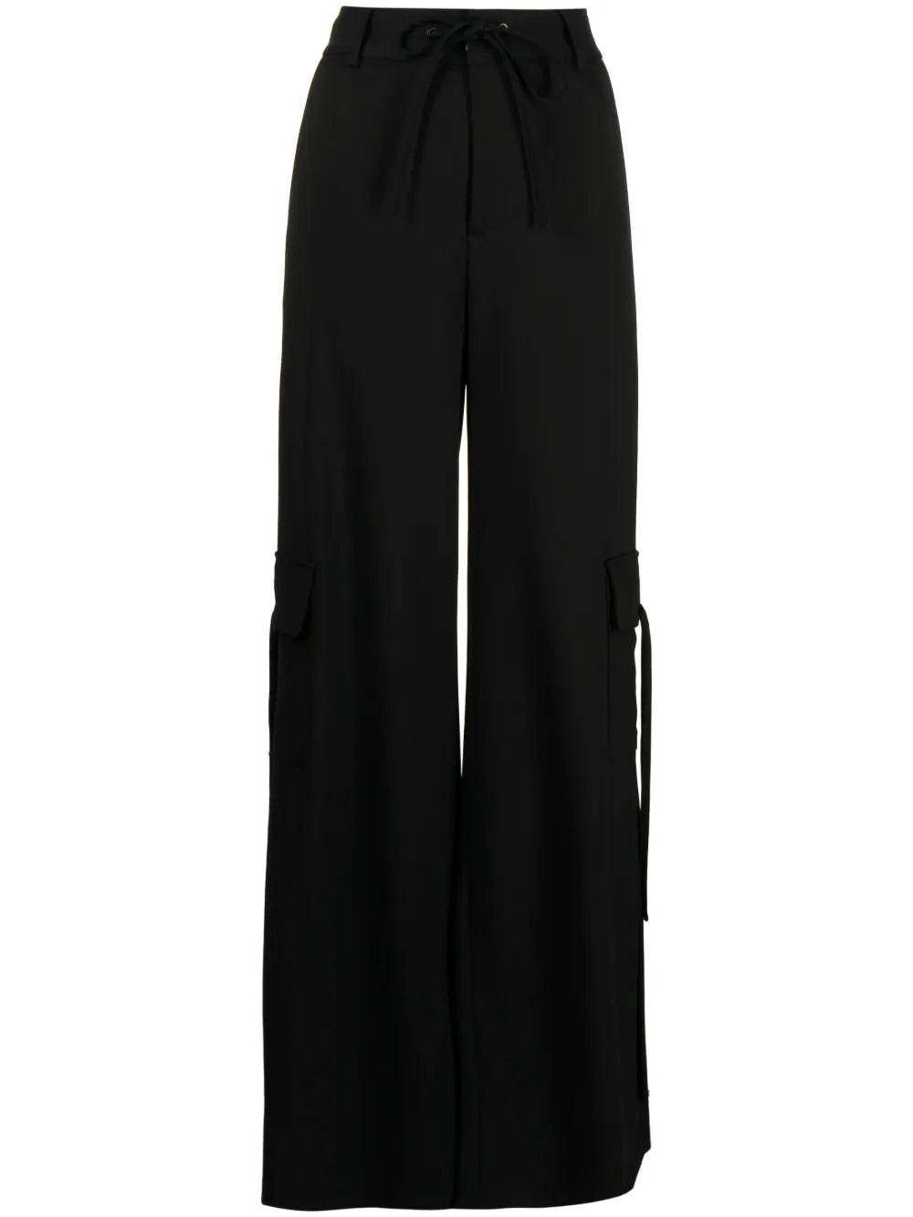 High-Waist Side-Slit Cargo Trousers