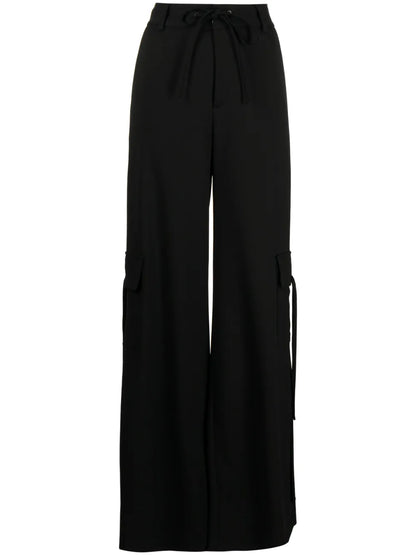 High-Waist Side-Slit Cargo Trousers