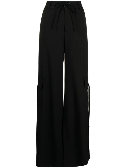High-Waist Side-Slit Cargo Trousers