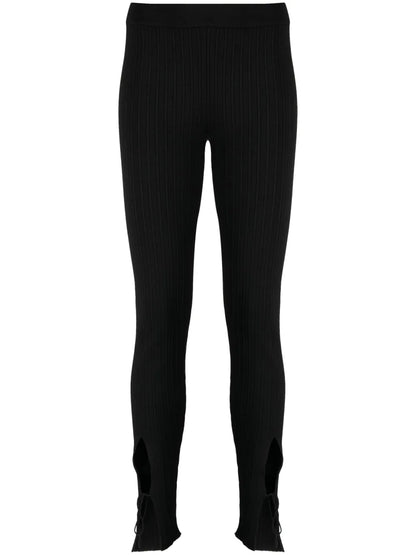 Pinstriped Lace-Up Trousers