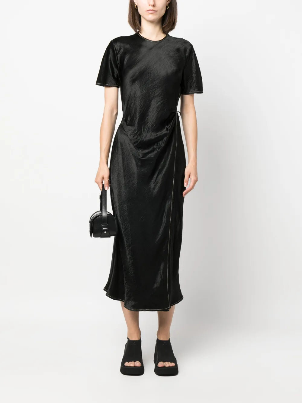 Satin Wrap Dress