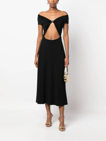 Off-Shoulder Cut-Out Midi Dress