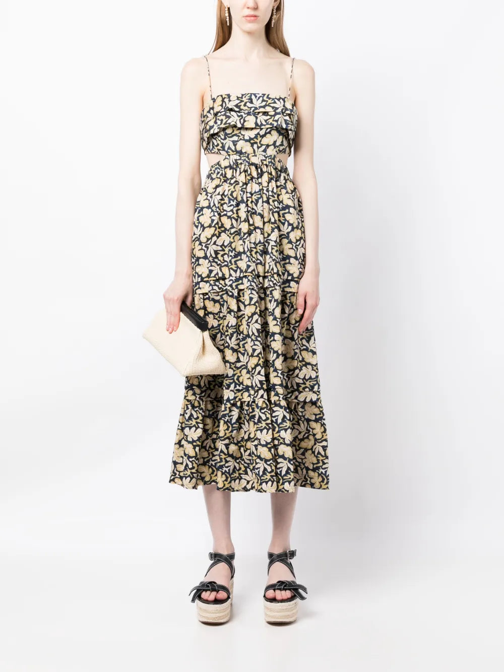 Cranbrook Forest-Print Midi Dress