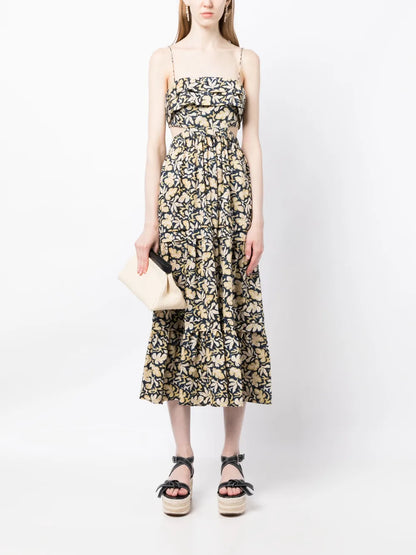 Cranbrook Forest-Print Midi Dress