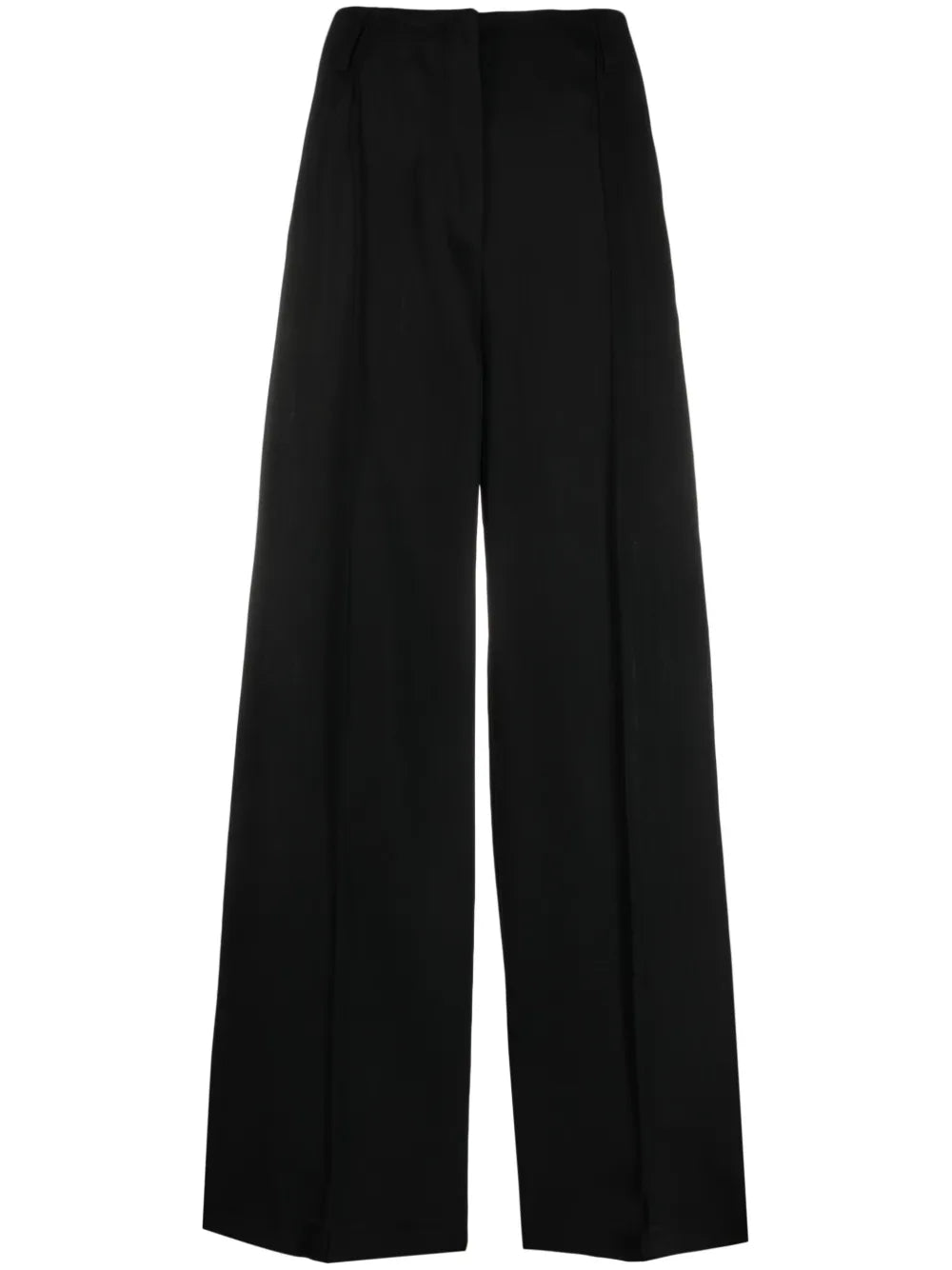 High-Waisted Wool-Cotton Palazzo Pants