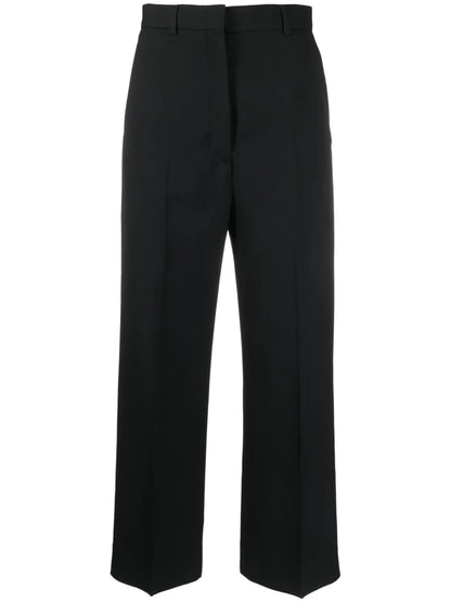 Pressed-Crease Cropped-Leg Trousers