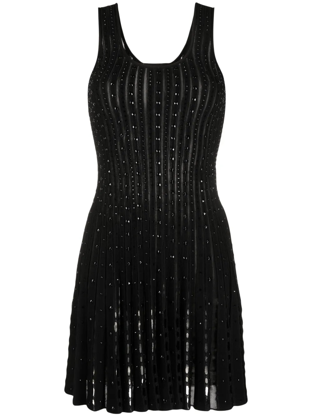 Plissé-Knit Sleeveless Minidress