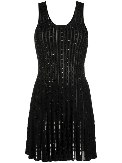 Plissé-Knit Sleeveless Minidress