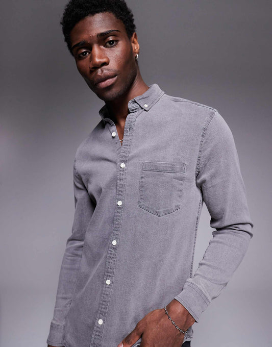 Stretch Slim Denim Shirt