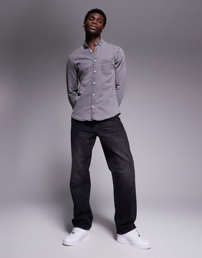 Stretch Slim Denim Shirt