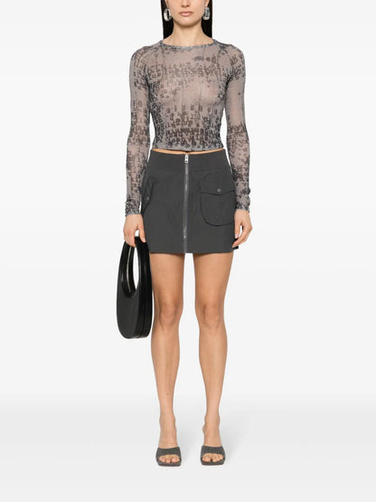 Zip-Up Mini Skirt