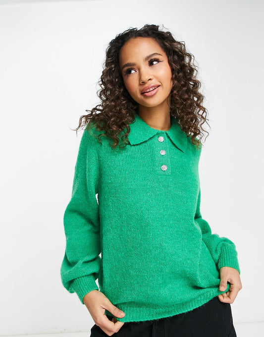 Jumper With Diamante Buttons