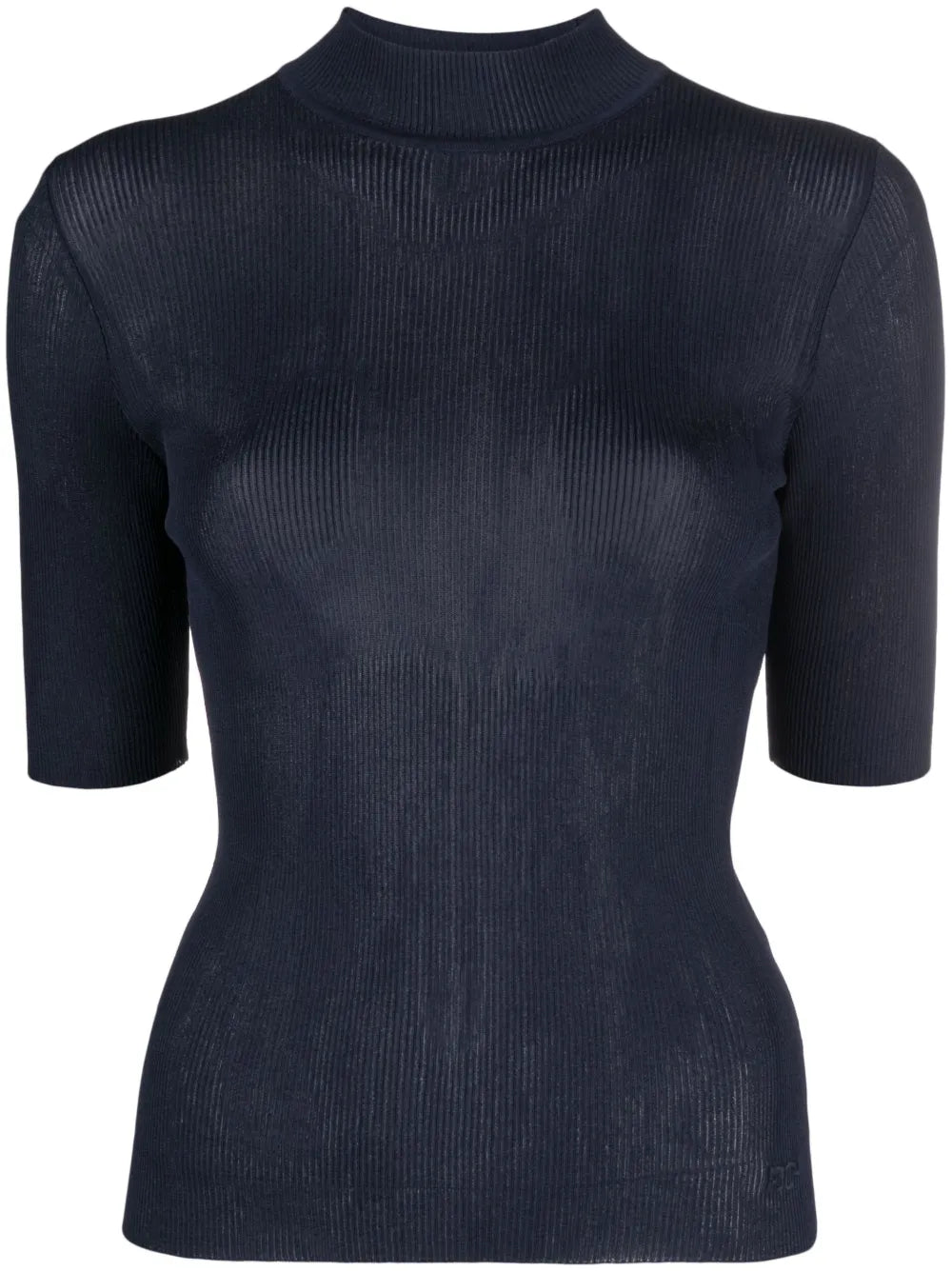 Short-Sleeve Ribbed-Knit Top