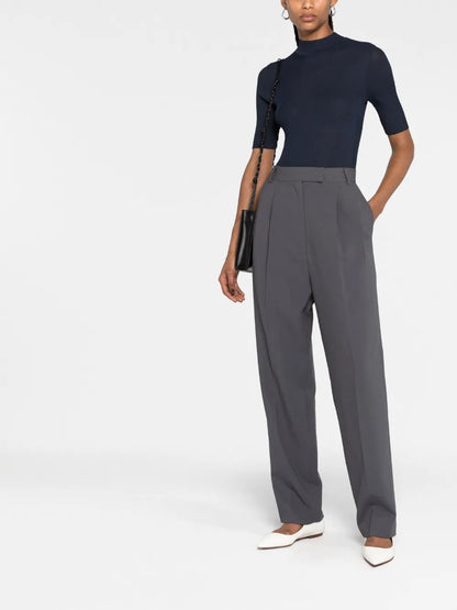 Short-Sleeve Ribbed-Knit Top