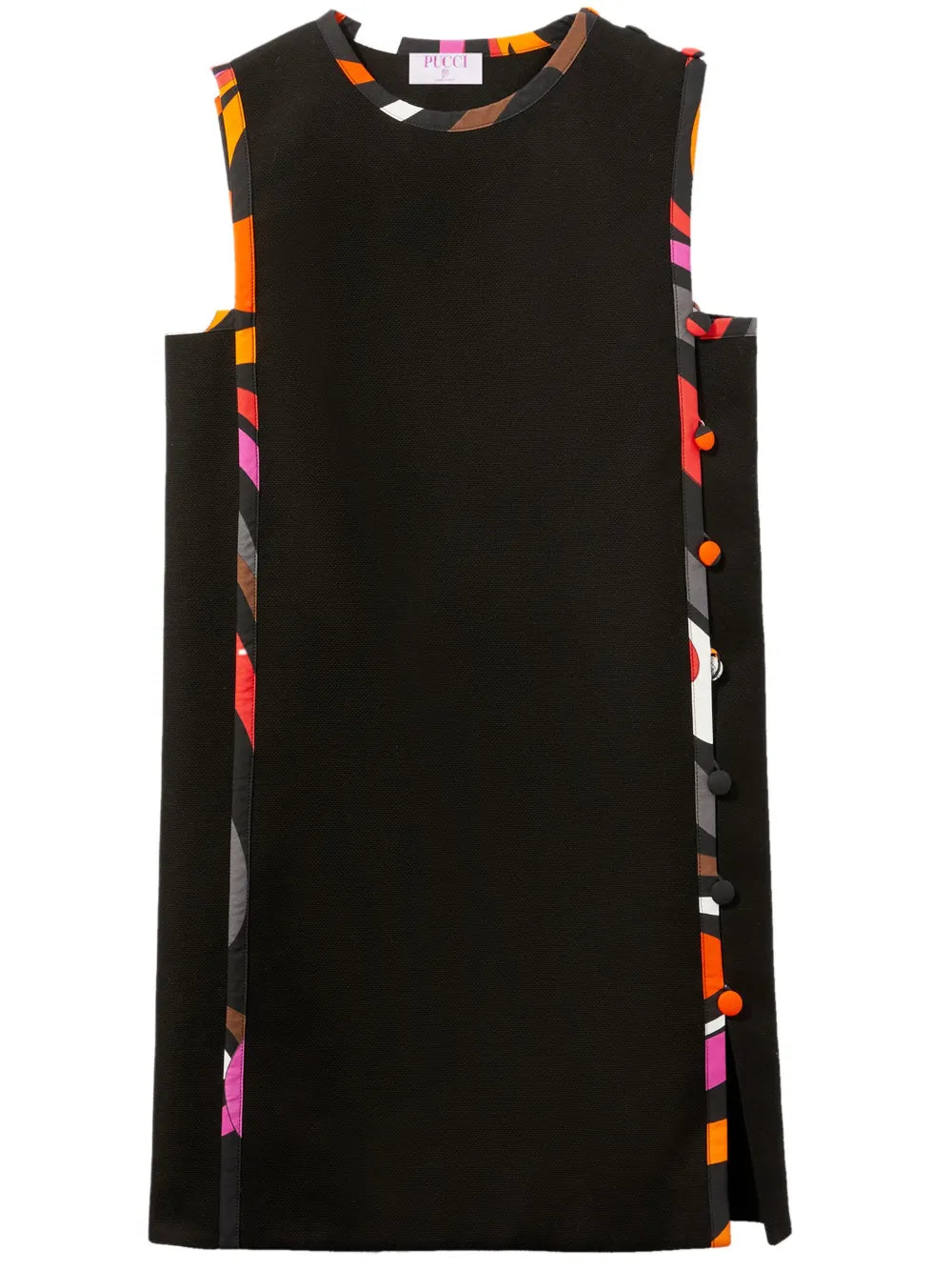 Marmo-Print Detail Cotton Minidress