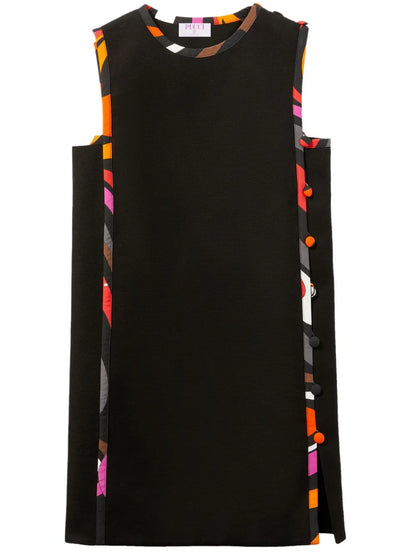 Marmo-Print Detail Cotton Minidress