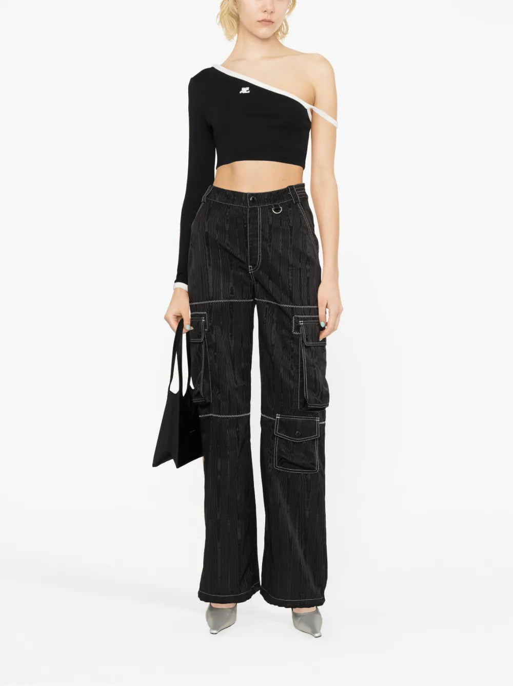 One-Shoulder Knit Crop Top