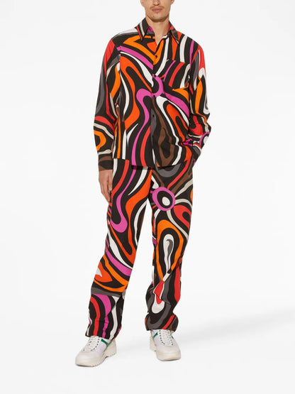 Abstract-Print Cotton Shirt