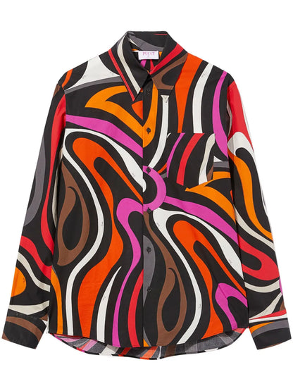 Abstract-Print Cotton Shirt