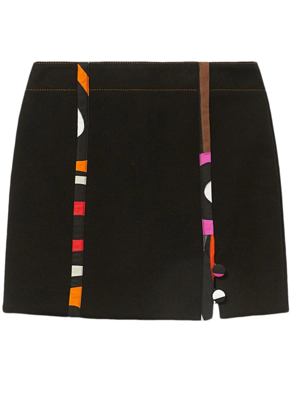 Abstract-Print Front-Slit Skirt
