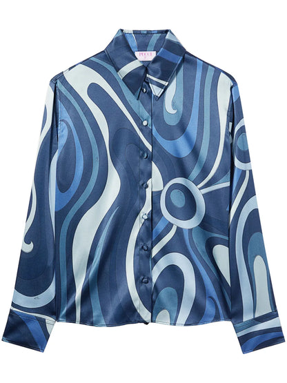 Marmo-Print Silk Shirt