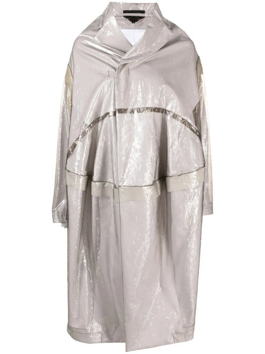 Asymmetric Embossed Raincoat