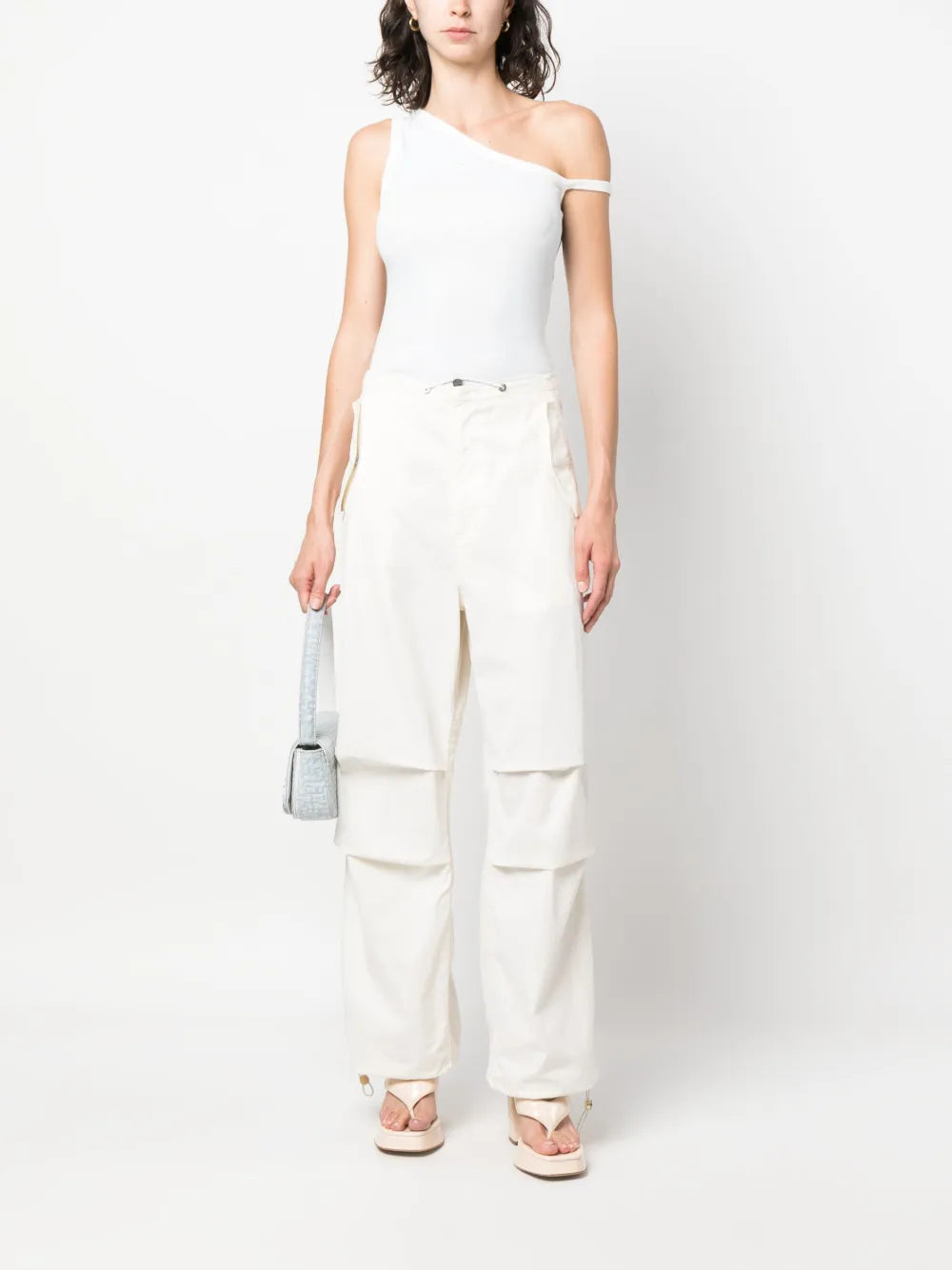 Logo-Embroidered One-Shoulder Top