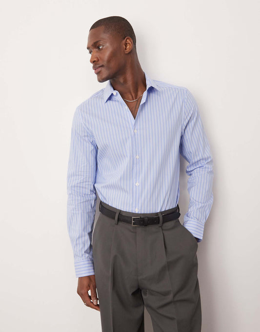 Slim Fit Stripe Work Shirt
