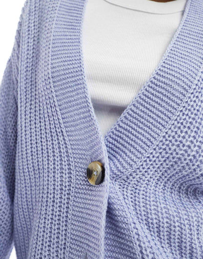 Ribbed Knit Button Down Cardigan