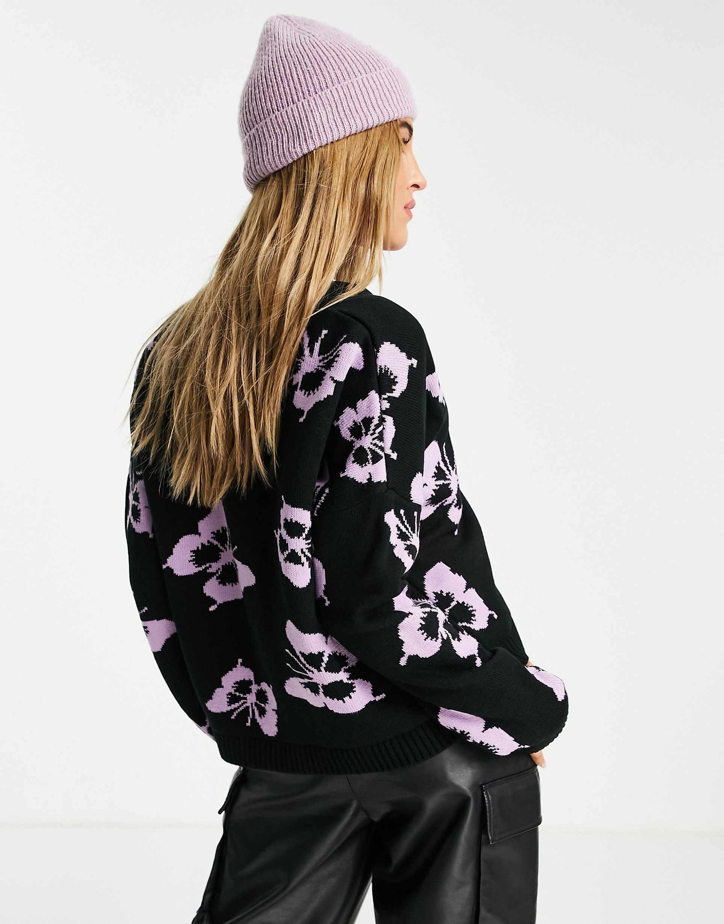 Cardigan With Butterfly Pattern