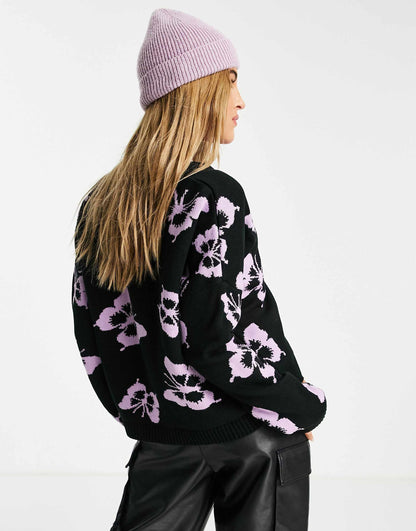 Cardigan With Butterfly Pattern