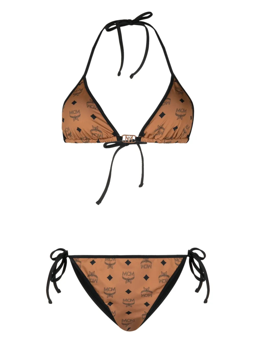 Monogram-Print Strappy Bikini