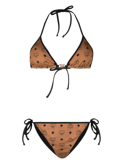 Monogram-Print Strappy Bikini