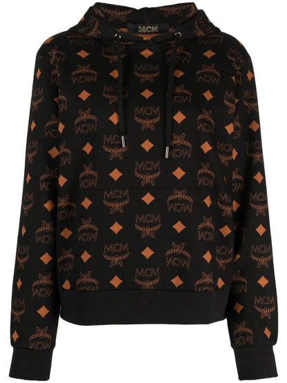 Monogram-Print Cotton Hoodie