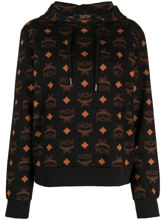 Monogram-Print Cotton Hoodie
