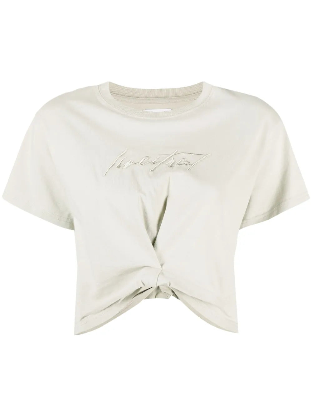 Embroidered-Logo Cropped T-Shirt