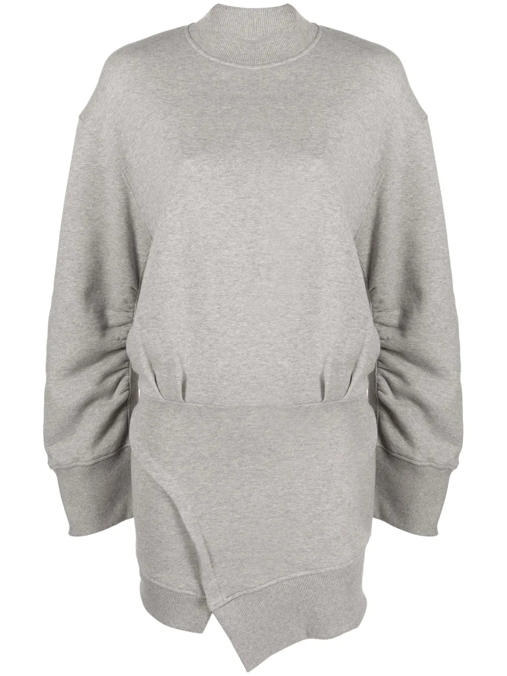 Gathered-Sleeve Sweatshirt Minidress