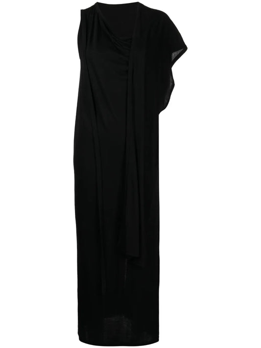 Asymmetric Draped Maxi Dress
