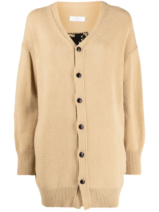 Patterned-Intarsia Drop-Shoulder Cardigan