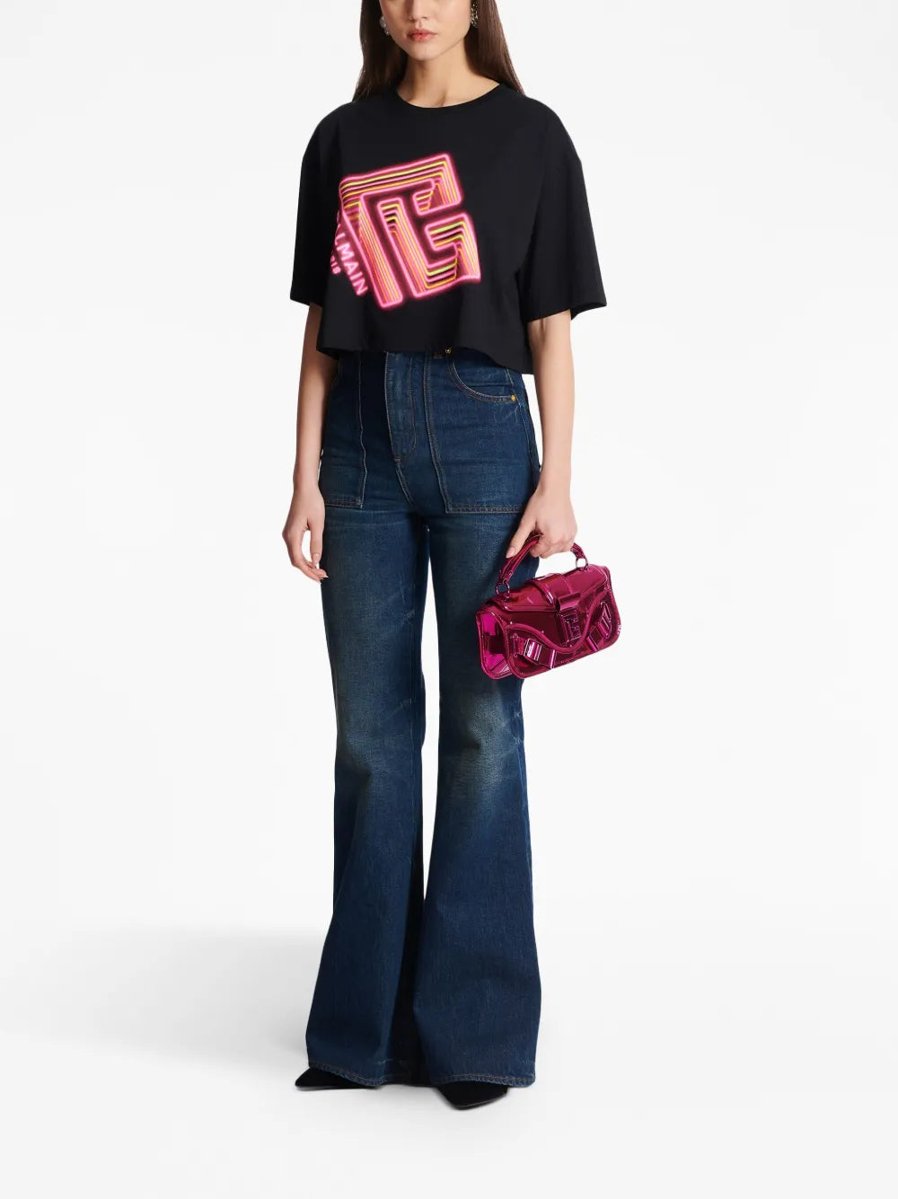 Logo-Print Cropped T-Shirt