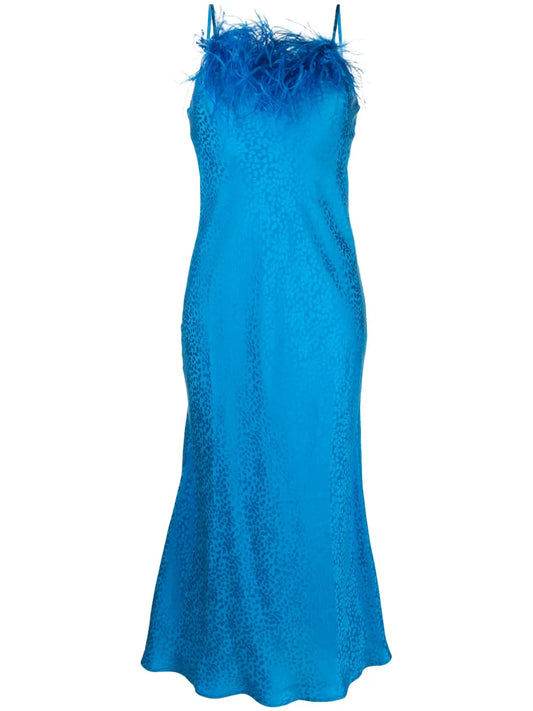 Feather-Detailing Sleeveless Dress